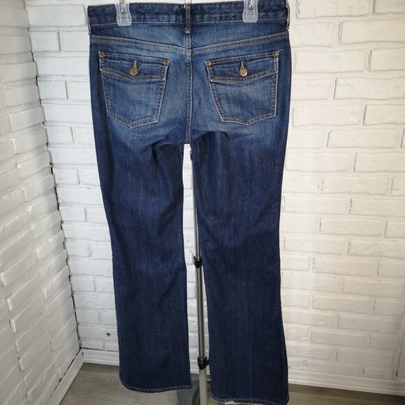 Banana Republic Factory Ladies Medium Wash Flare Leg Blue Jeans - Picture 2 of 13
